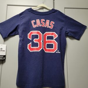 Genuine Merchandise Red Sox 36 Navy Short Sleeve Shirt SZ 4/5